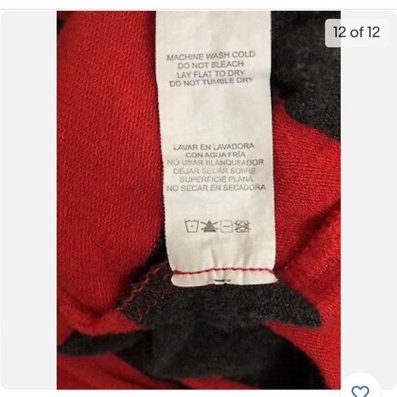 kensie Women’s top long sleeve Red and Gray striped drawstring waist - Picture 9 of 11